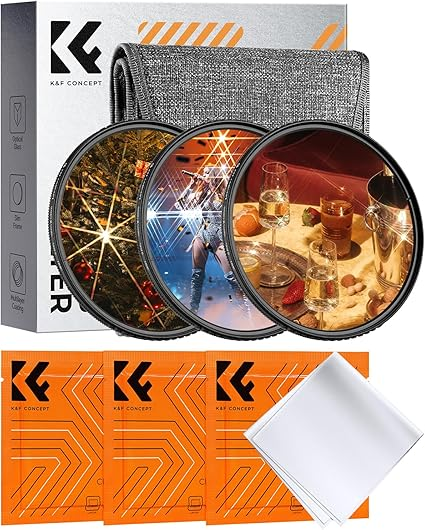 K&F CONCEPT Nano-Klear 3pcs Star Filters 82mm